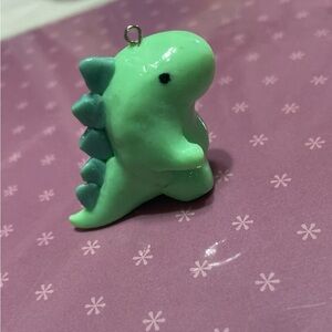 Cute Clay Green Dinosaur Charm/Keychain